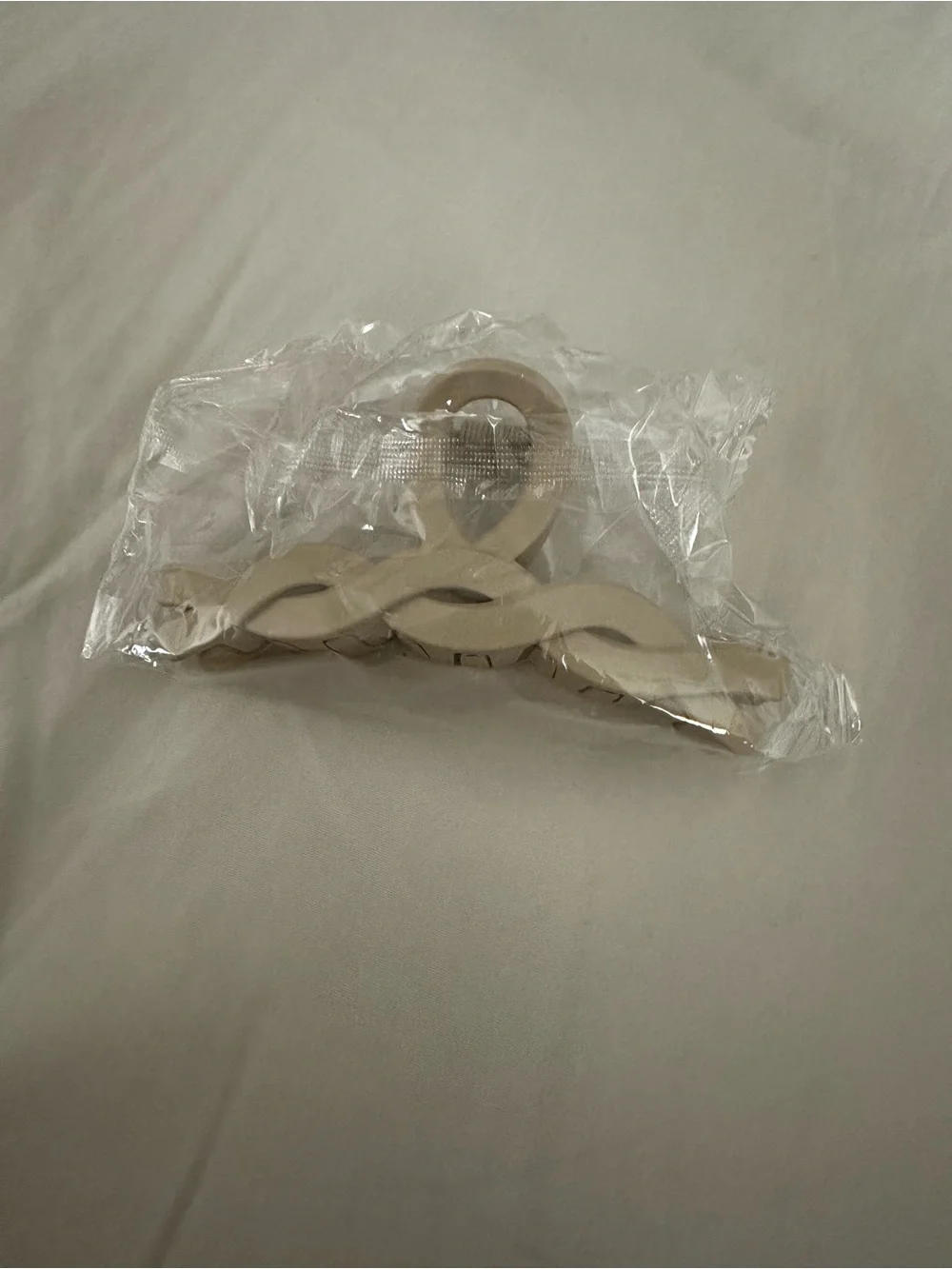 Beige Braided Hair Claw Clip - Women Accessories